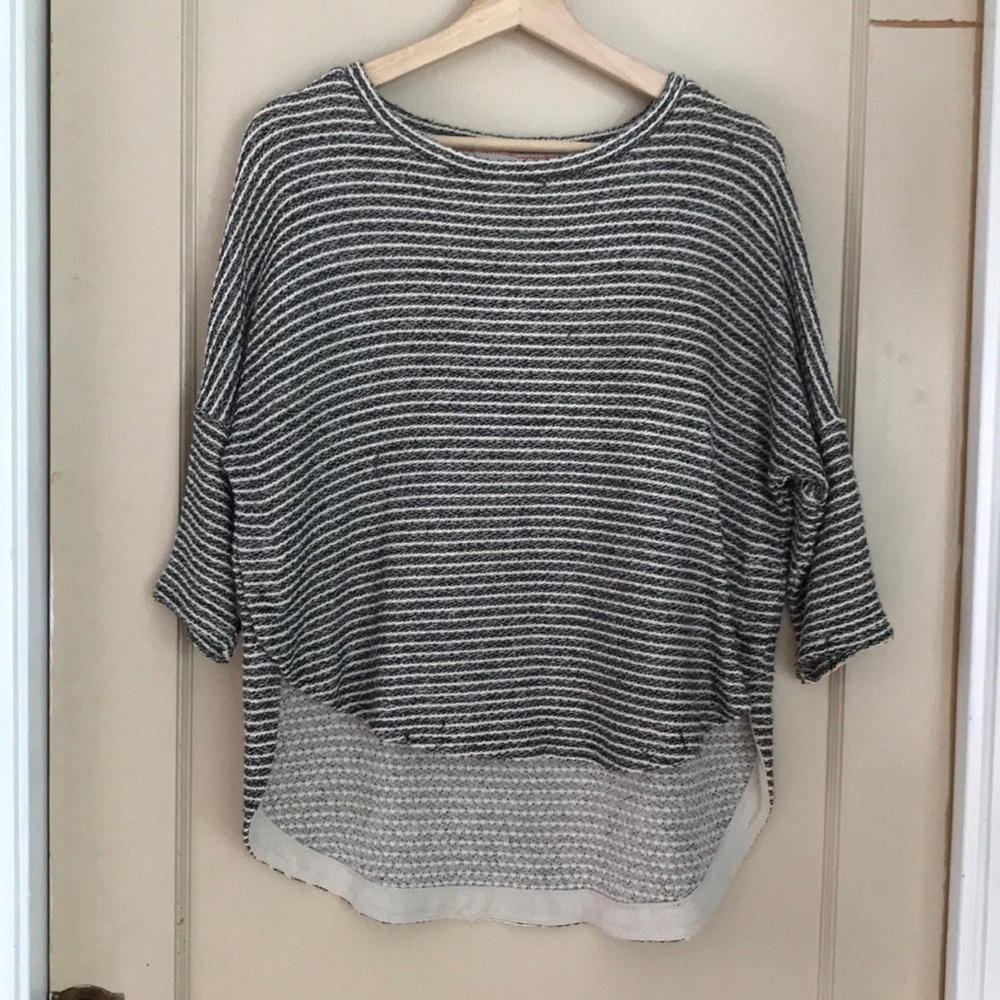 Anthro Deletta striped oversize woven top - Picture 2 of 7